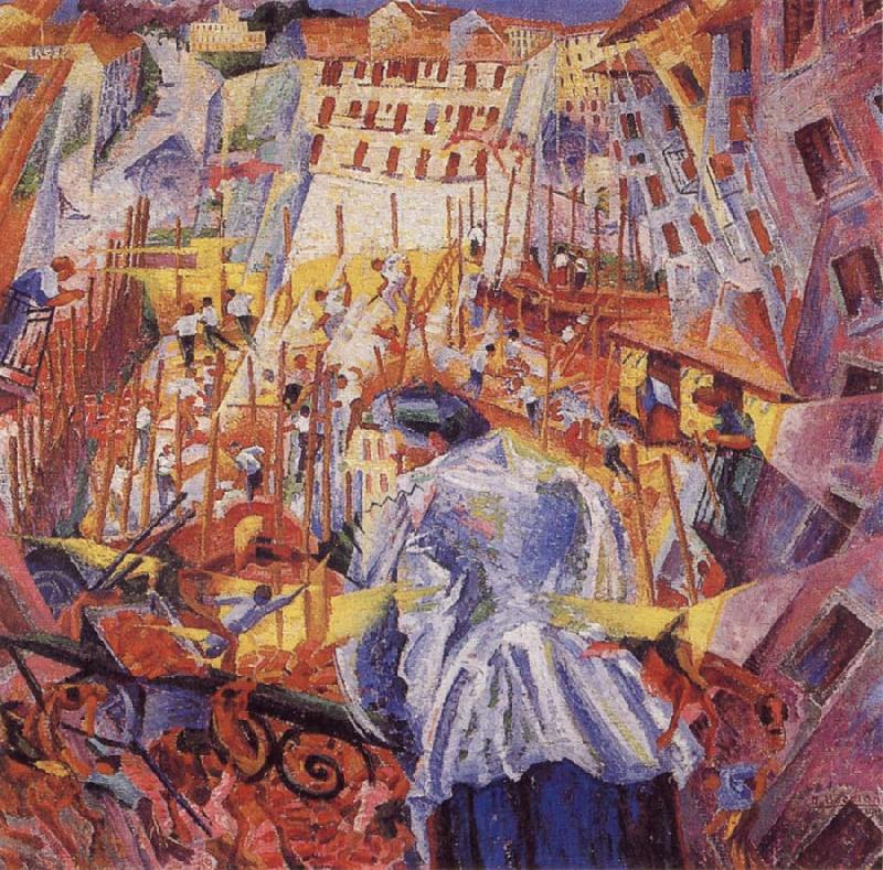 Umberto Boccioni The Noise of the Street Enters the House Spain oil painting art